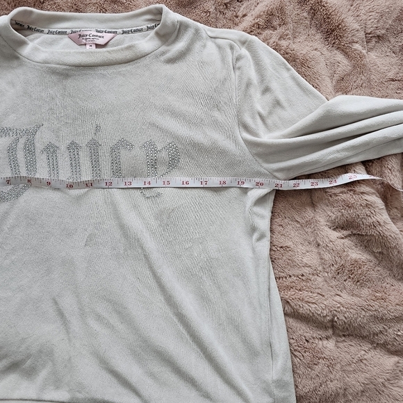 Juicy Couture Size m bling logo velour pullover crewneck long sleeve - Picture 9 of 9